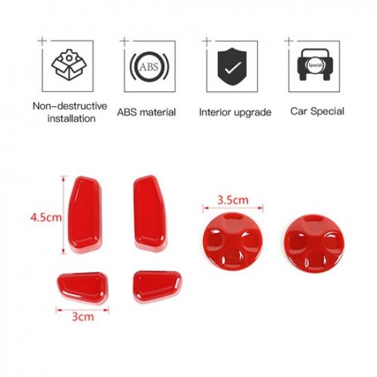 Red Electric Seat Adjustment Switch Cover Trim for Jeep Grand Cherokee 2011-