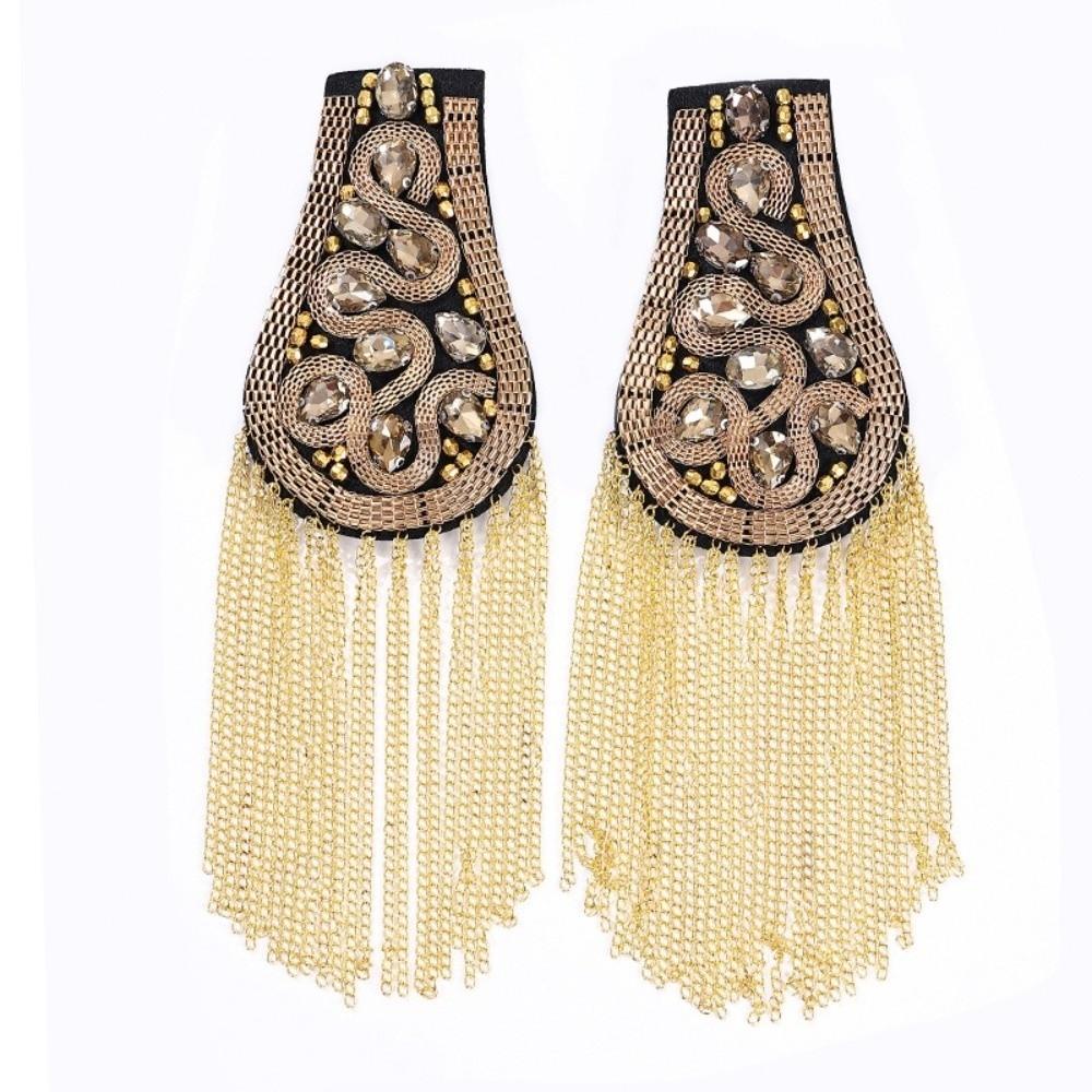 Brooch Tassel Chain Shoulder Board Punk Epaulette Jewelry Fringe Shoulder Mark Unisex