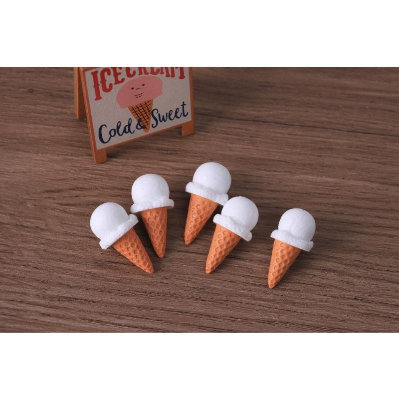 D Simulation Ice Cream Cone Resin Diy Pendant For Keychain Phone Chain