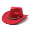 Spring Men'S And Women'S Riding Woolen Felt Hats Western Cowboy Hats British Classic Retro Wide-Brimmed Top Hats