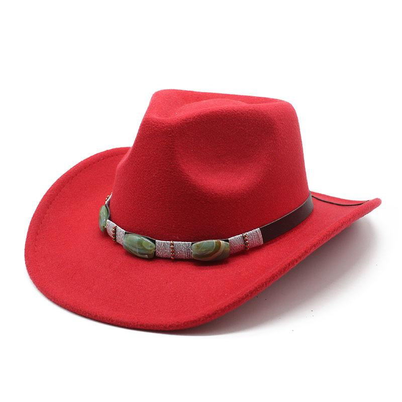 Spring Men'S And Women'S Riding Woolen Felt Hats Western Cowboy Hats British Classic Retro Wide-Brimmed Top Hats