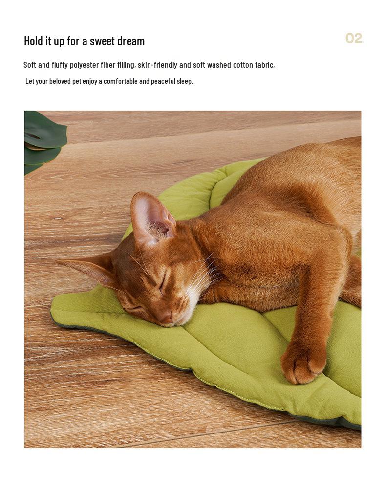 Leaf-Shaped Four Seasons Pet Mat - Bite-Resistant Cat & Dog Bed