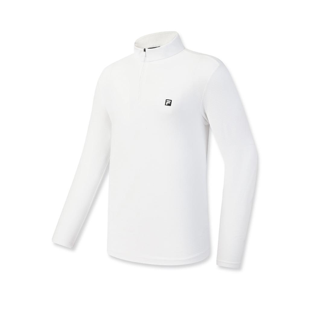 Fila Classic Minimalist Sports Training Golf Comfortable Versatile Long Sleeve T-Shirt Men Tops Jade-White A11M615204FWT