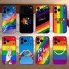 Gay Lesbian LGBT Rainbow Flag Phone Case For iPhone 17,16,15,14,13,12,11 Plus,Pro Max,SE4Soft Silicone Black Cover