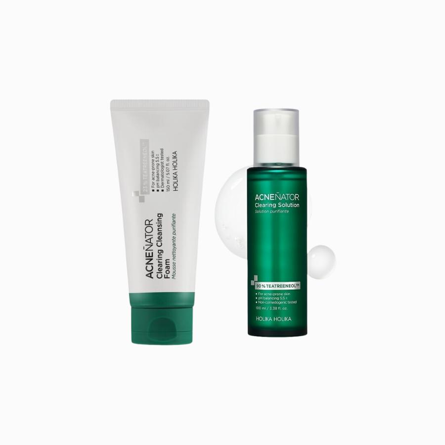 HOLIKA HOLIKA Acnenator Clearing Cleansing Foam 150ml + Clearing Solution 100ml