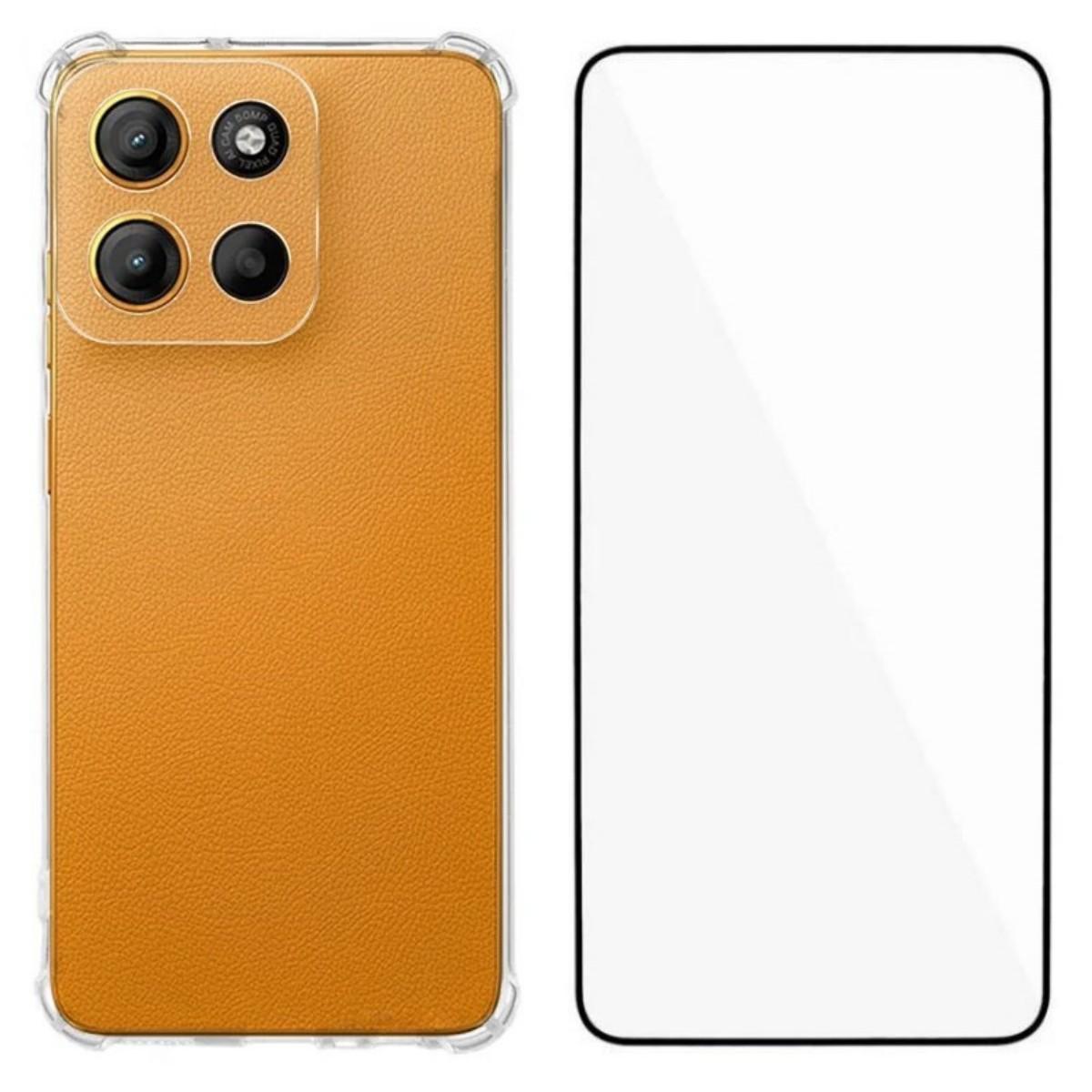 

For Motorola Moto G15 4G TPU Case WANLONFENG WL3 Series 1.5mm Phone Cover with Tempered Glass Film Transparent