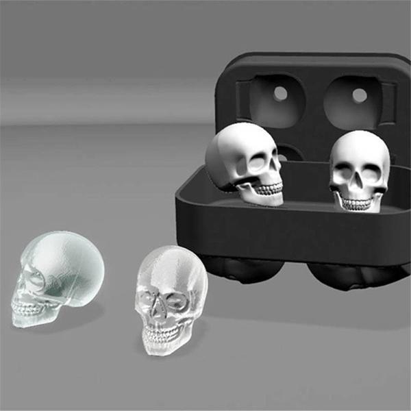 Premium Silicone 3d Skull Ice Ball Cube Tray For Creative Chocolate Baking