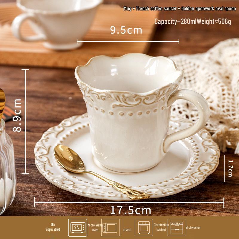 Ensemble de vaisselle en céramique style cour baroque: Vaisselle rétro européenne française avec assiettes à soupe, bols et assiettes plates