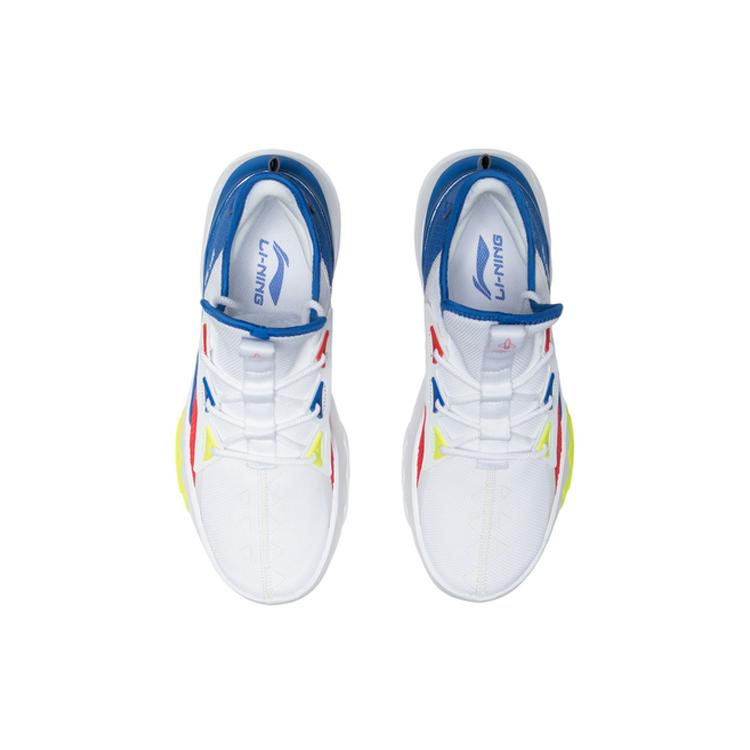 New LiNing Slip Resistant Breathable Support Rebound Low Top Sports Casual Shoes White Red Blue AGLQ073-2