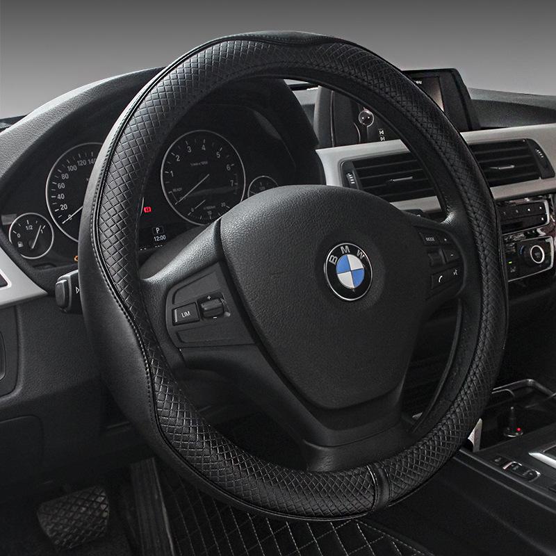 Universal 38cm Car Steering Wheel Cover Leather Braid For Steering Wheel Cowhide Car Steering Wheel Wrap
