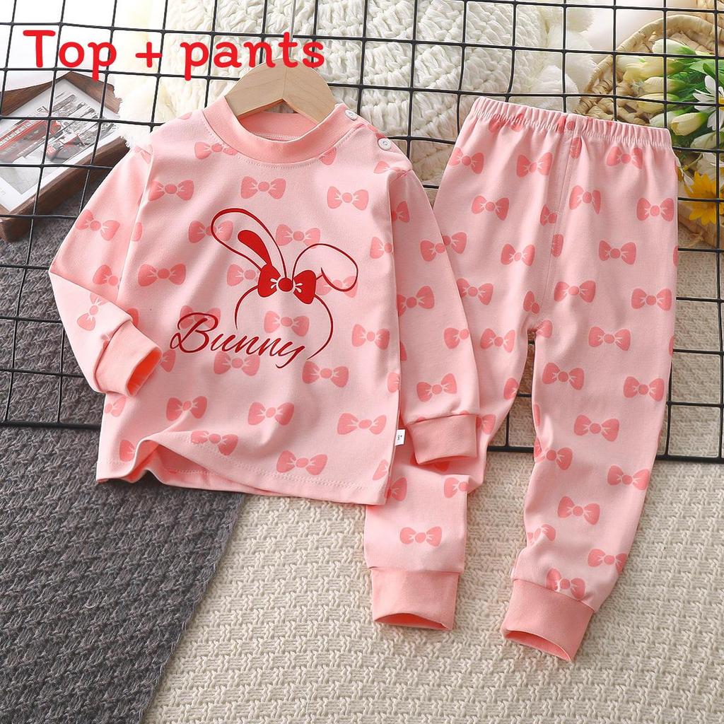 Baby Cotton Pajamas Set With Cartoon Prints For Kids Age 3 To 8 Years
