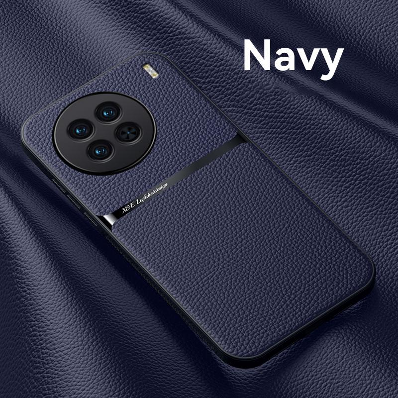 Pro Vivo X90 Pro Plus Pouzdro Luxusní Magnetický Stojan Kožené Pouzdro na Telefon pro VIVO X90 X90Pro+ Nárazník Nárazuvzdorný Držák do Auta Zadní Kryt