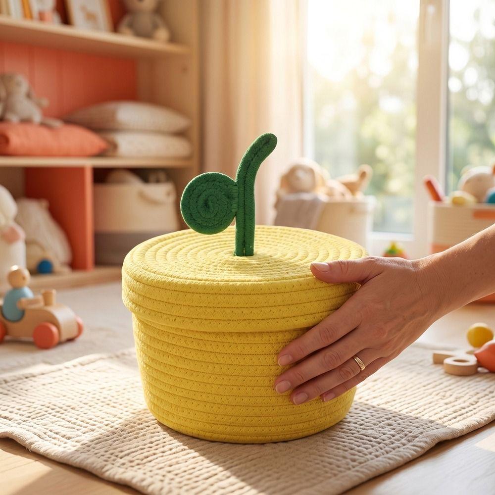 Large Capacity Cotton Rope Storage Basket Decorative Sundries Storage Basket Bedroom