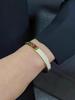 Steel Red and Green Pole Mud Inlaid Zircon Female Ins Cold Wind Fashion Trendy Bracelet for Women In