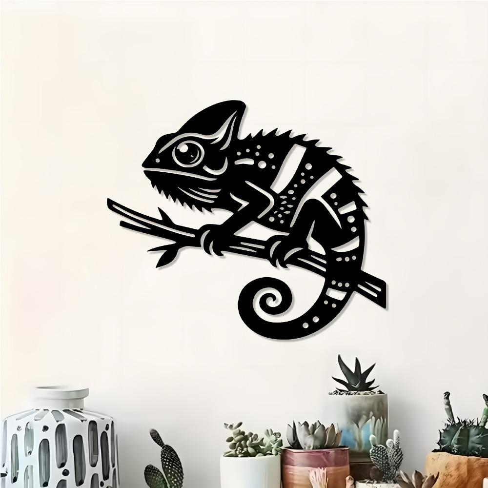 Chamäleon Metall Wandkunst Lebendige Gartenskulptur Wetterfest Terrassen Außen Dekoration Bauernhaus Hängendes Ornament Reptilien Liebhaber Geschenk