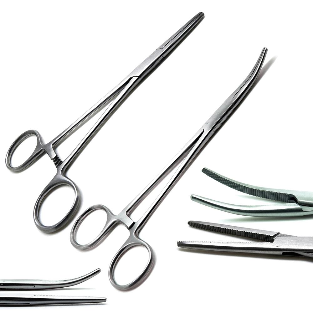 Forceps Curved Tip Straight Tip Clamps Epilation Tools Fishing Locking Pliers Hemostatic Forceps