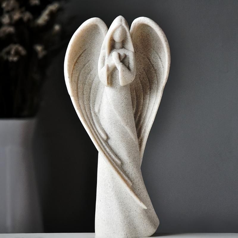 Guardian Angel Figurine Vintage European Inspired Resin Statue for Home Office Decor Perfect for Living Room Study Garden