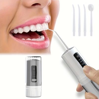 Portable Electric Flosser, Cordless Retractable Oral Irrigator with 0.8mm Water Jet, Home and Travel Teeth Cleaner, Universal for Men and Women