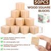 50Pcs Wood Blocks for Crafts Pine Wood Square Blocks 1 Inch Unfinished Wood Craft Cubes Natural Wooden Blocks Wooden Cubes