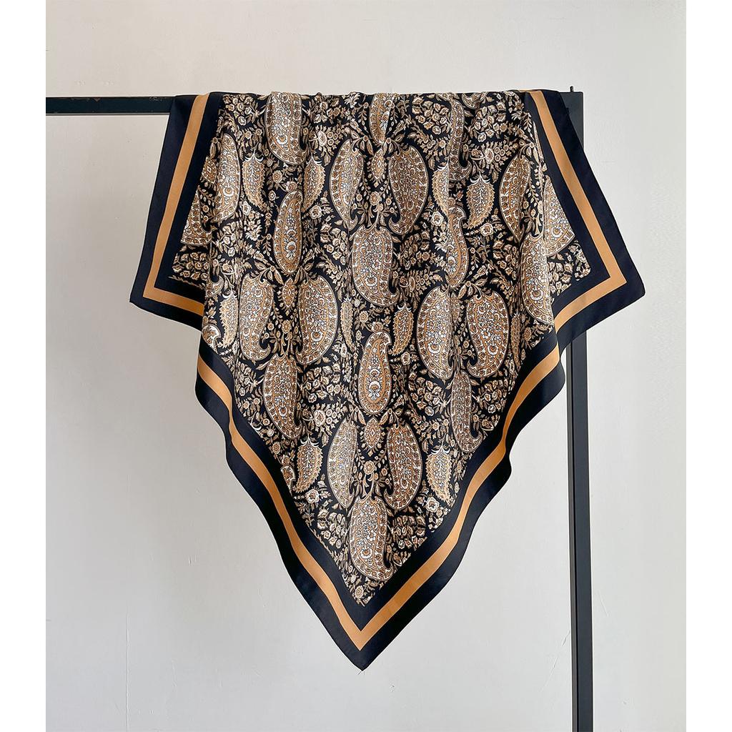 New Summer Luxury  90*90Cm Silk Scarf Women Fashion Satin Hijab Scarves Pareo Bandana Shawl Wrap Headband Foulard Bufandas