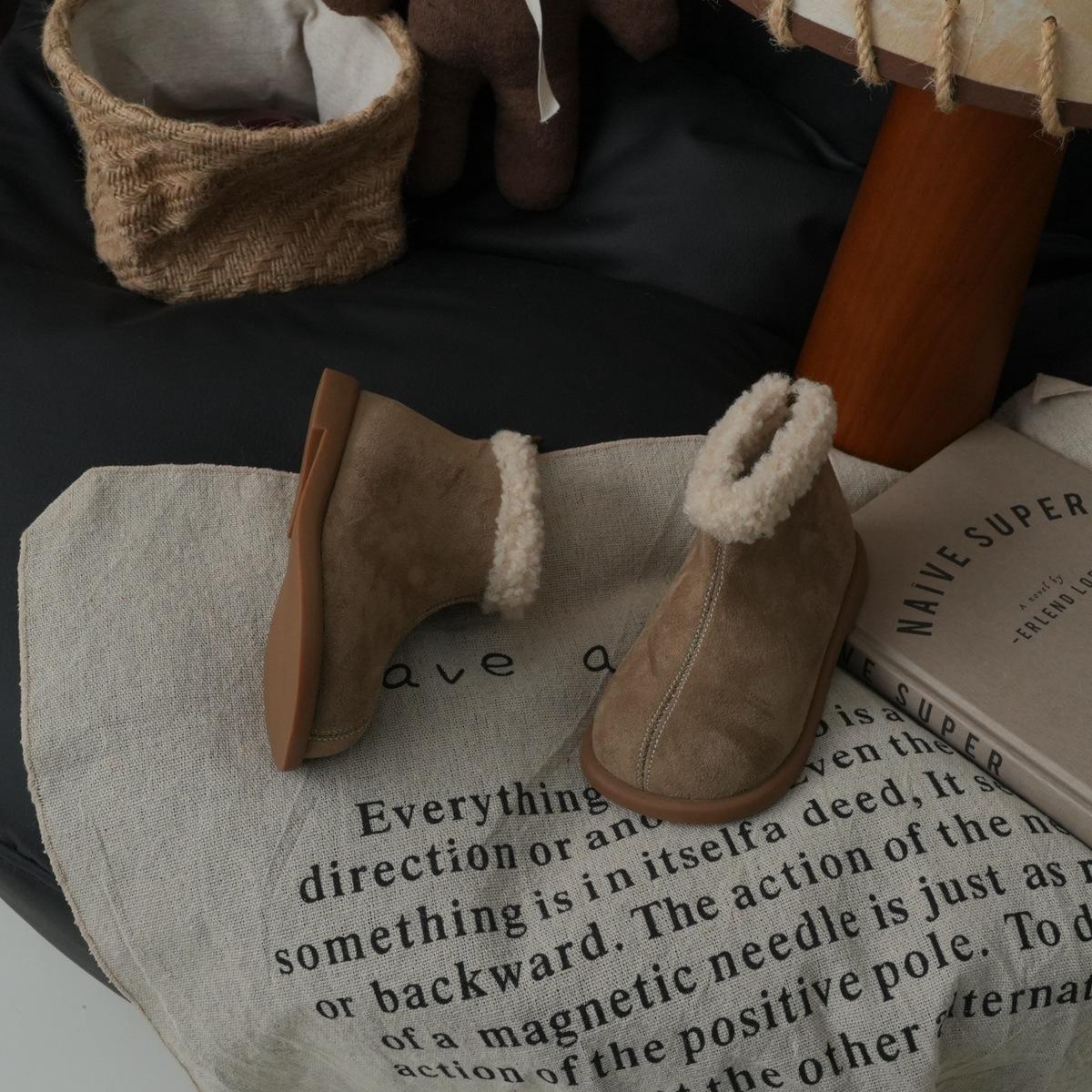 

XSHX ретро Мяо Челси детские короткие ботинки задняя молния резиновая подошва для мальчиков и девочек 248113 25