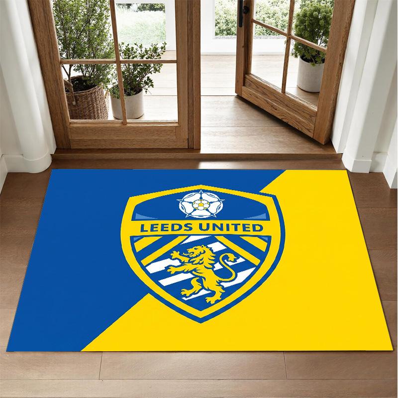 Leeds United Fußball Design Kristall Samt Teppich Weiche Dekorative Matte für Schlafzimmer Eingang