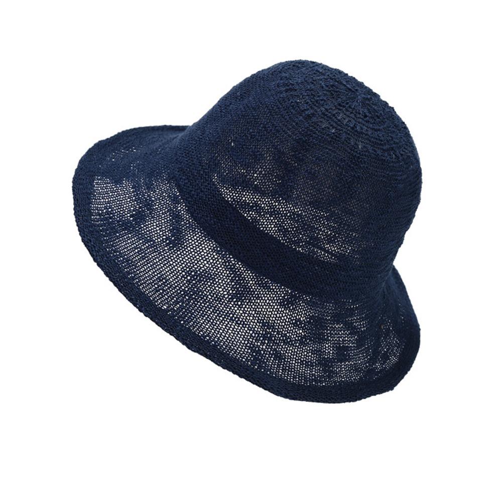 Korean Knitted Bucket Hat Thin Basin Cap Casual Fisherman Hat  Summer