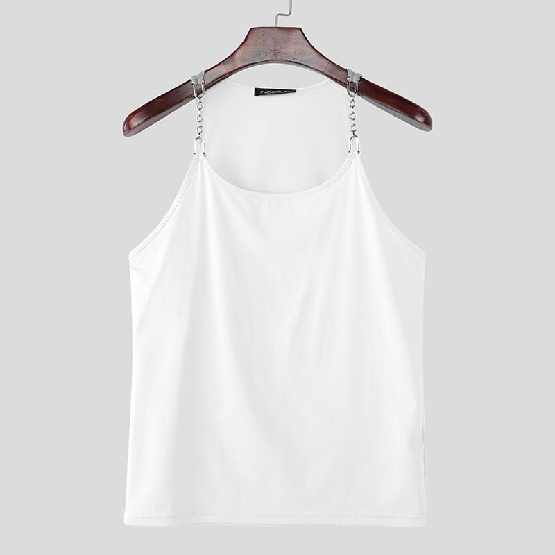 INCERUN Summer Men Strap Sleeveless Casual Loose Tank Tops Vest