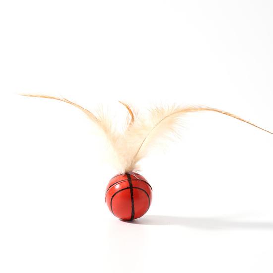 3PCS Cat Toy Exercise Ball with Feathers Lightweight Bounce Ball Interactive Entertainment Toy for Cat Active