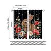 Set Of 2 Filtering Curtains Excluding Rods Non Movable Without Batteries Rabbit Floral Moon Use Bedrooms Vintage Made Polyester Master Bedroom Window