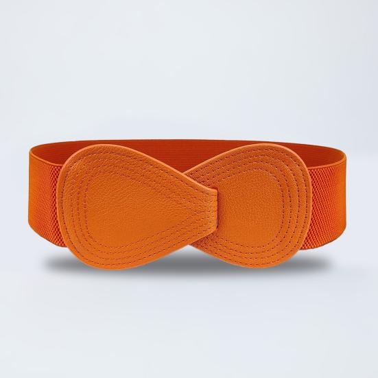 Imitation Leather Women Waistband Dress Shirt Top Versatile Belt Women Elastic Waist Cover Daily Dress Decoration