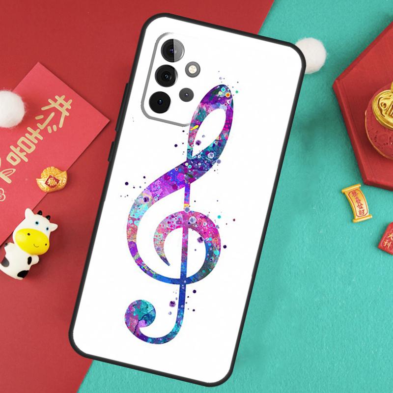Treble Clef Music Note Case For Samsung Galaxy A52 A32 A12 A14 A34 A54 A51 A71 A53 A33 A13 A15 A25 A35 A55 Cover