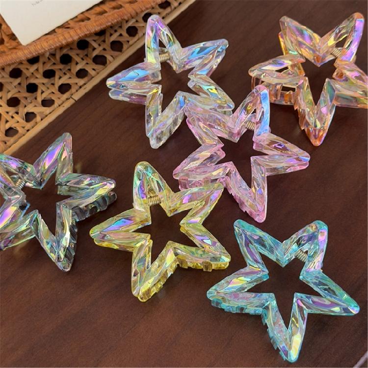 Modern Hollow Out Star Barrettes Hair Claw Clip Acrylic Hairpin For Daily Use Special Occasion