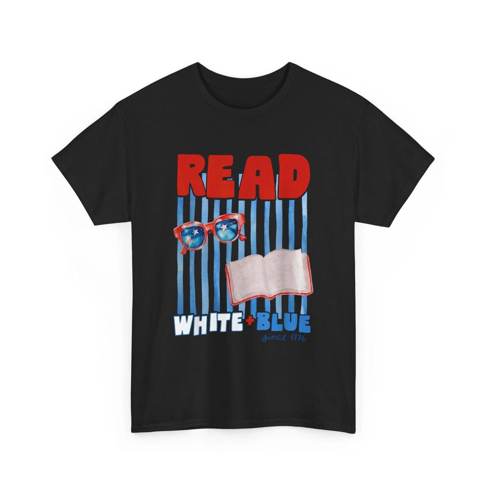 Bookish 4th Of July Shirt, Read White Blue Since 1776 Reading Books T shirt M