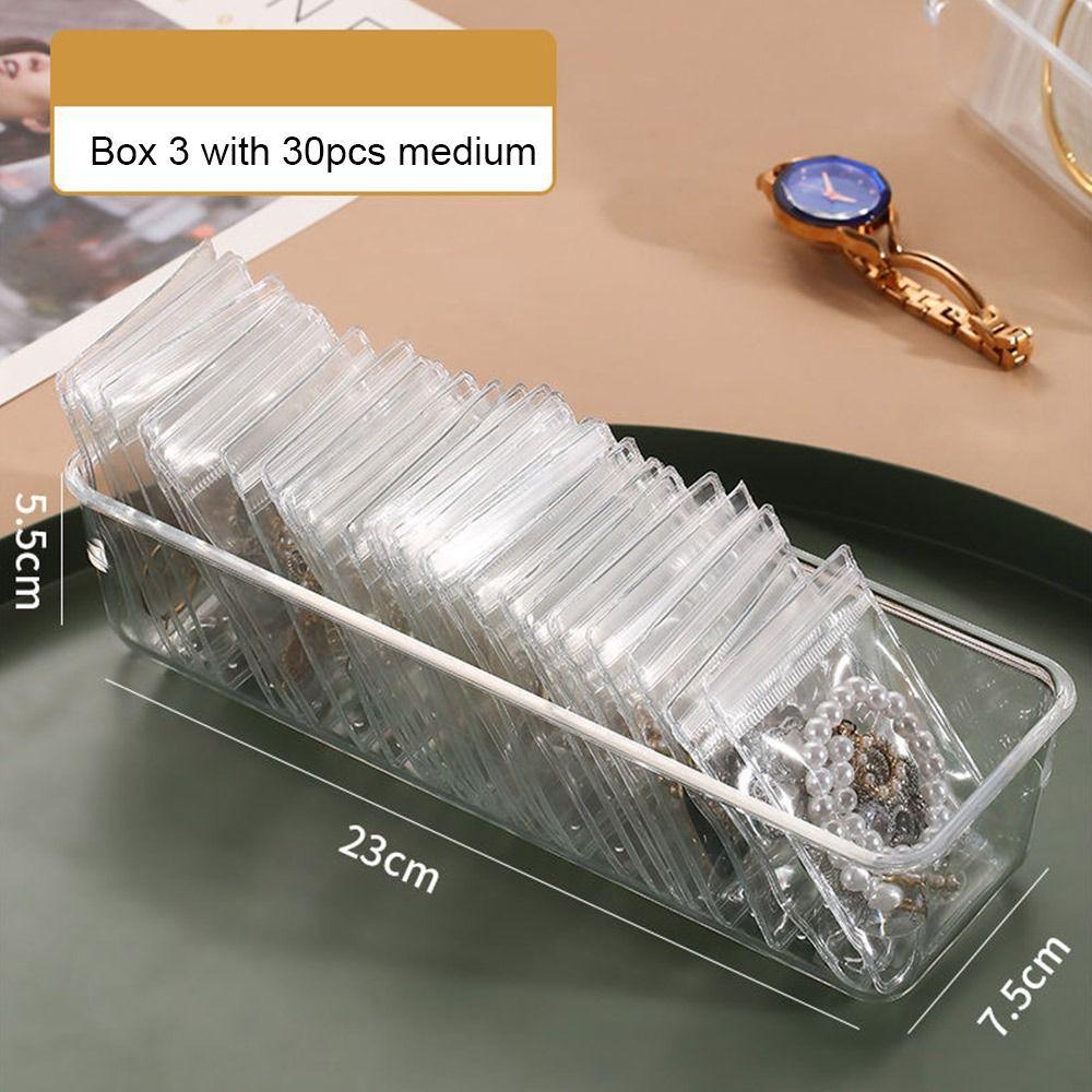 Smyckespåse Blixtlåspåsar Presentförpackning Självförslutande Påse Transparent   Återförslutningsbar