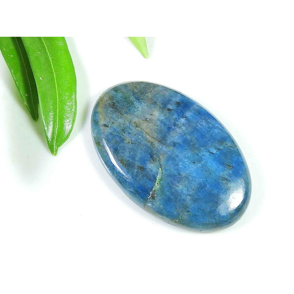 64Cts Genuine Neon Blue Apatite Oval Crystal Cabochon Loose Gemstone 25X40MM SK-2105
