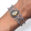 Multi Fire Labradorite Gemstone Silver Jewelry Cuff Bracelets 7''Adjustable