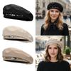 Street Temperament Metal Buckle Retro Beret Cap Solid Color Face Little Painter Hat Warm Women Beret Spring Autumn Winter