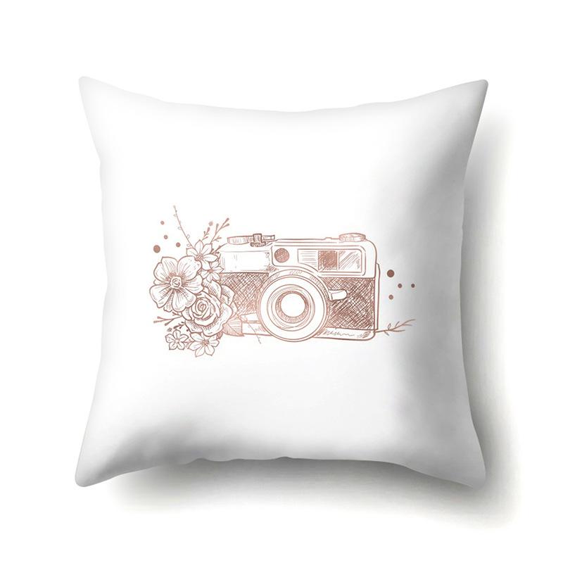 Polyester Pillow Case Automobile Decoration Home Printed Pillow Case Waist Cushion Cover Car Cushion Head Cushion Cover