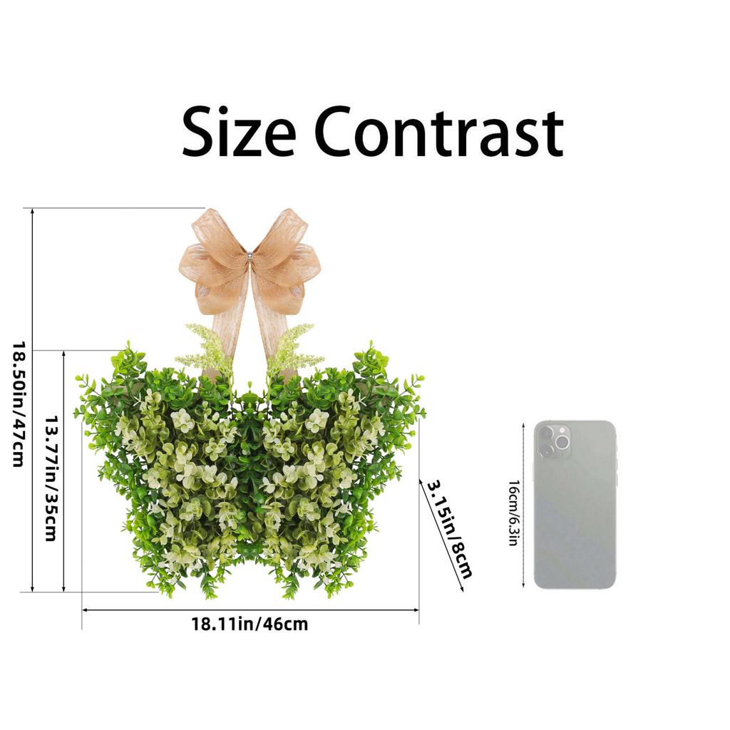 Christmas Ball Flocked Needle Wreath Ornament Creative Bow Red Berry Vine Wreath