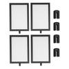 4pcs Double Sided A4 Sign Holder Stand, Black Iron Poster Frame with PVC Protection for Crowd Control, Events, Queuing