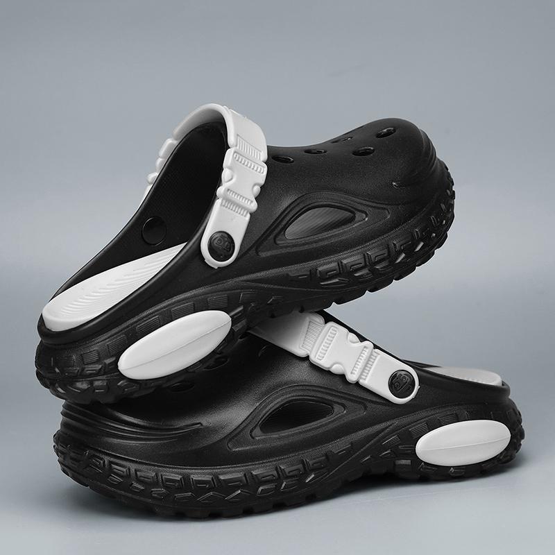 Summertime Mens Thick Soled Anti-Skid Breathable Toe-Cap Sandal Shoes Daily Beach Slide Shoes Outside Graden Clogs Stylish Slide Shoes