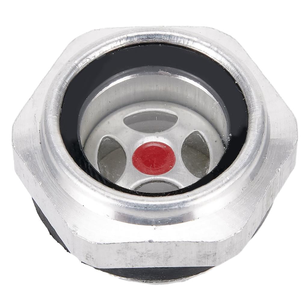 Sight Glass Oil Level Indicator with 1/2 Male Thread Aluminum Housing and High-Temperature Tempered Glass for Industrial Use
