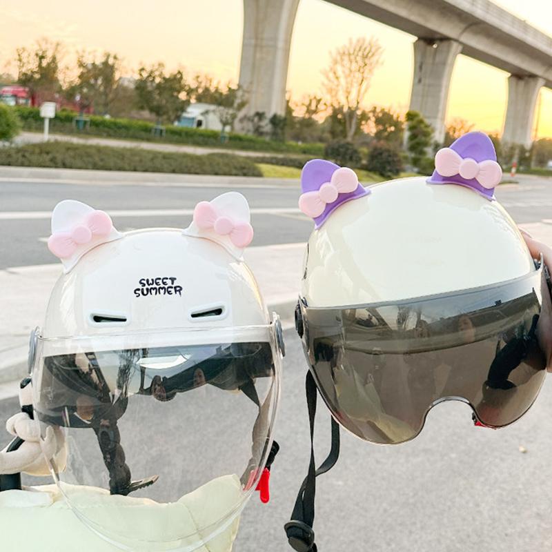 Electric Vehicle Stickers Motorcycle Helmet Decorative Stickers Cat Ear And Bear Ear Accessories Cute Accessories