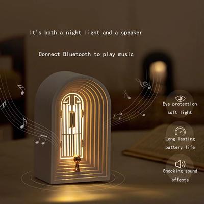 Lámpara de escritorio LED con altavoz Bluetooth creativo nórdico, luz de noche para cabecera de cama, luz de ambiente con carga USB para sala de estar