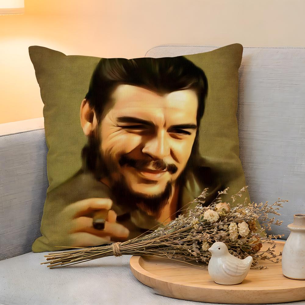 Cushion Cover Linen SkinFriendly Soft Decorative Case Sofa Home Decor Celebrity Revolutionary Hero Che Guevara Pillow Cover