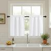 2PCS Solid Color Kitchen Short Curtain Through-rod Design Cabinet Curtain  Living Room