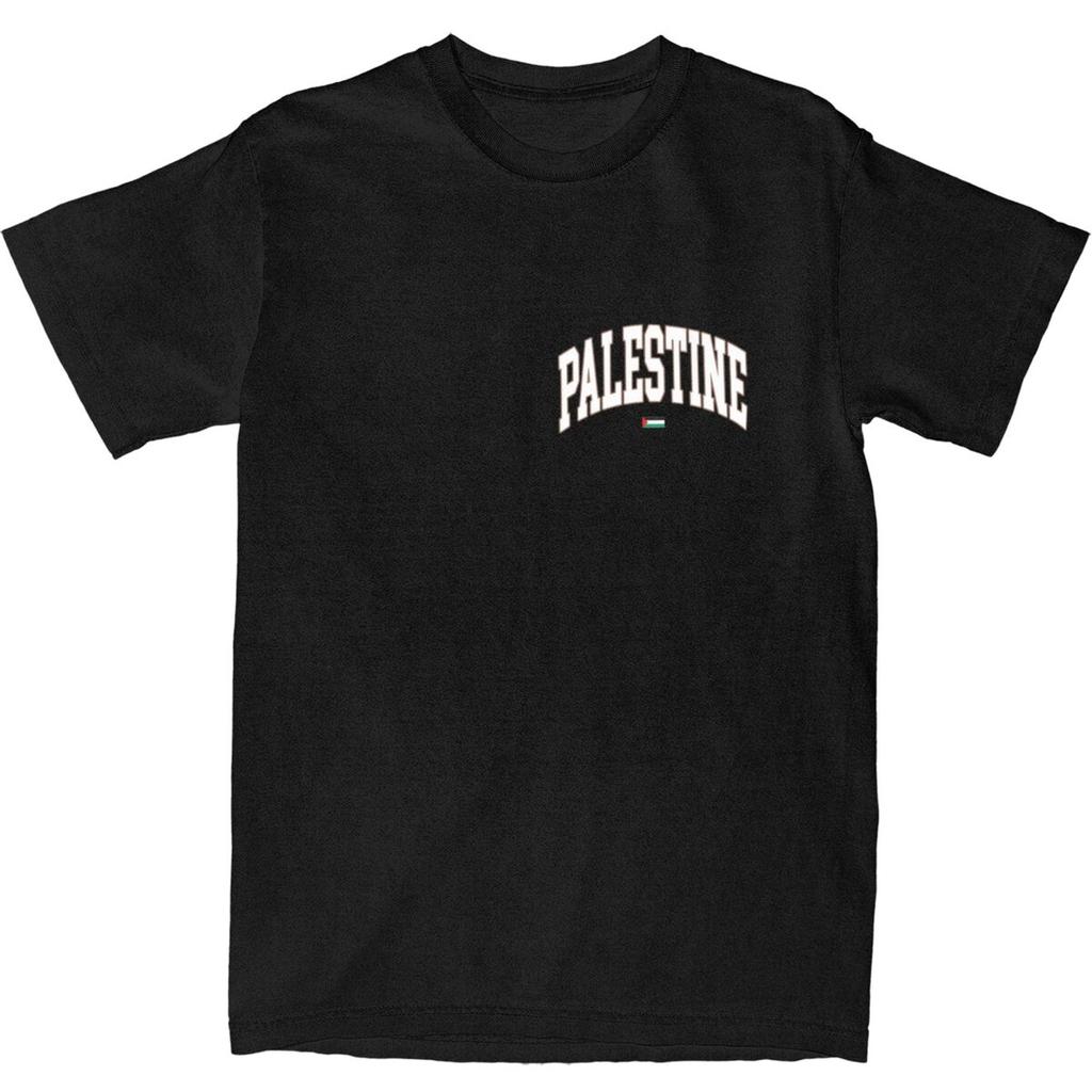 Palestyńska Koszulka z Flagą Palestyny Lato Y2K Retro T-Shirty Bawełniana Koszulka Hippie Dla Mężczyzn Krótki Rękaw Odzież Codzienna