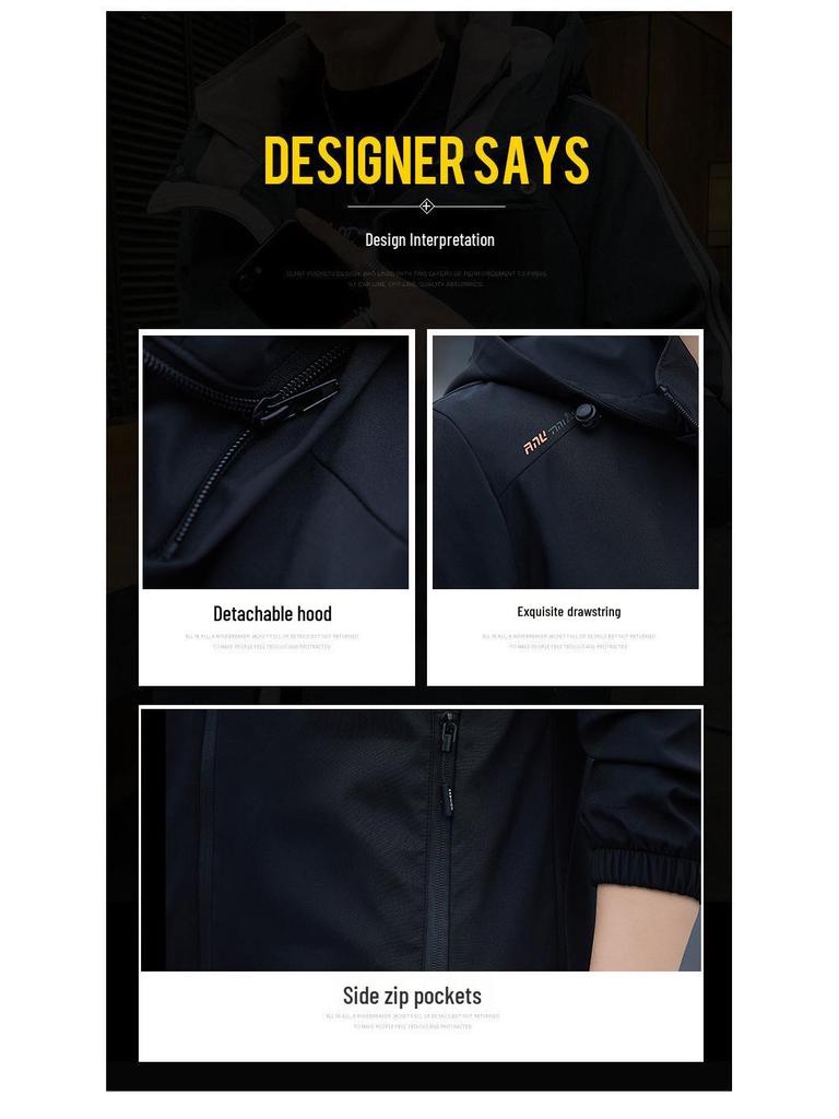 Men's Spring & Autumn Casual Windbreaker: Trendy, Versatile, Loose-Fit Korean Style, Waterproof