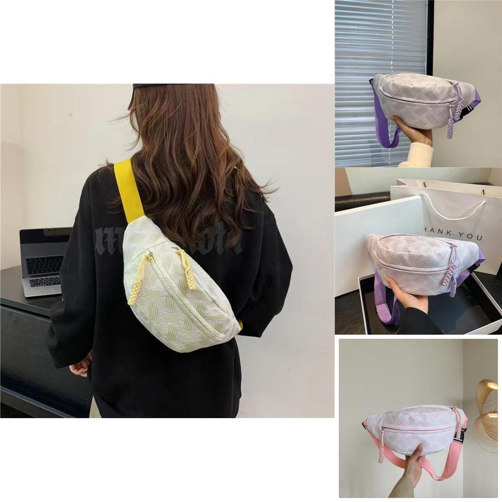 Trendy Korean Casual Commuter Crossbody Waist Bag For Fall 2024 In Cute Soft Colors